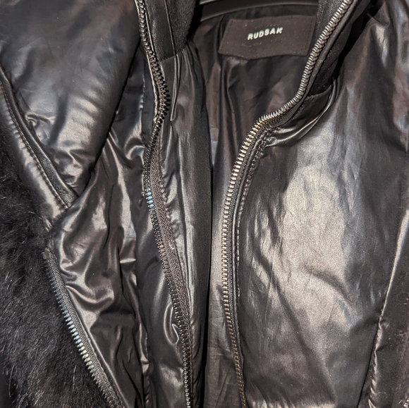 Rudsak black fur coat - Picture 8 of 9